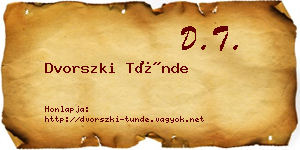 Dvorszki Tünde névjegykártya